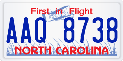 NC license plate AAQ8738