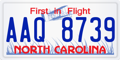 NC license plate AAQ8739