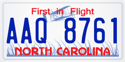 NC license plate AAQ8761