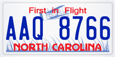 NC license plate AAQ8766