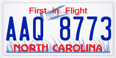 NC license plate AAQ8773