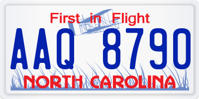 NC license plate AAQ8790