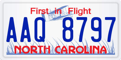 NC license plate AAQ8797
