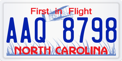 NC license plate AAQ8798