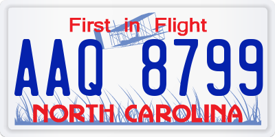 NC license plate AAQ8799