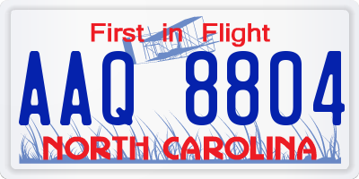 NC license plate AAQ8804