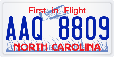 NC license plate AAQ8809