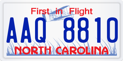 NC license plate AAQ8810