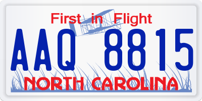NC license plate AAQ8815