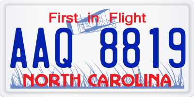 NC license plate AAQ8819