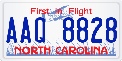 NC license plate AAQ8828