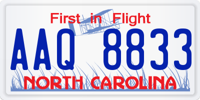 NC license plate AAQ8833