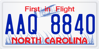 NC license plate AAQ8840
