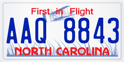 NC license plate AAQ8843