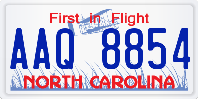 NC license plate AAQ8854