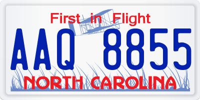 NC license plate AAQ8855