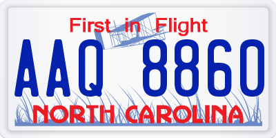 NC license plate AAQ8860