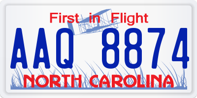 NC license plate AAQ8874