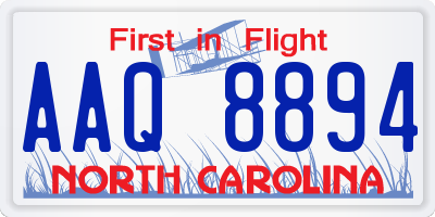 NC license plate AAQ8894