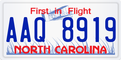 NC license plate AAQ8919