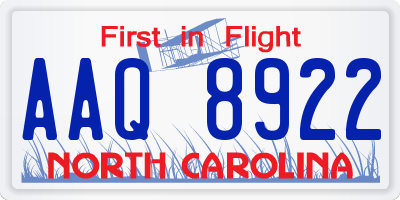 NC license plate AAQ8922
