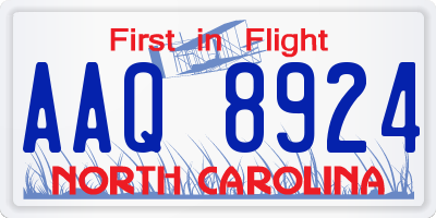 NC license plate AAQ8924