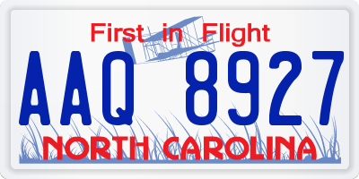 NC license plate AAQ8927