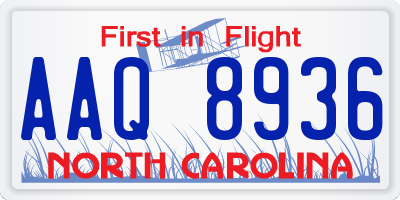 NC license plate AAQ8936