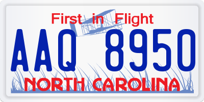 NC license plate AAQ8950