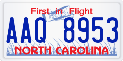 NC license plate AAQ8953