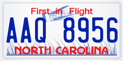 NC license plate AAQ8956