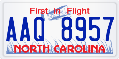 NC license plate AAQ8957