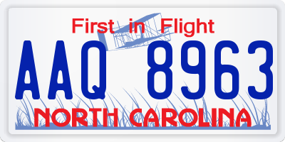 NC license plate AAQ8963