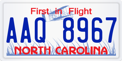 NC license plate AAQ8967