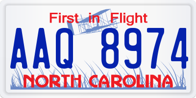 NC license plate AAQ8974