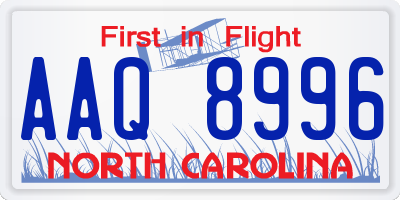 NC license plate AAQ8996