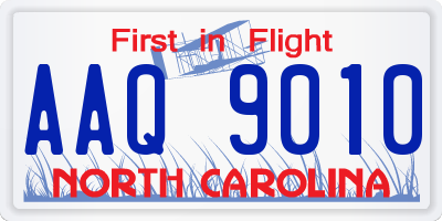 NC license plate AAQ9010