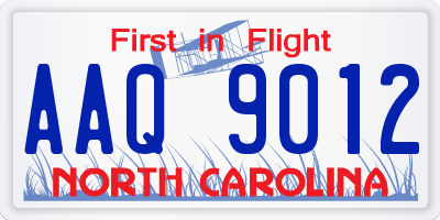 NC license plate AAQ9012