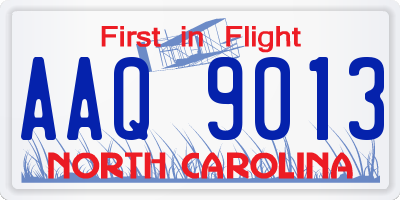 NC license plate AAQ9013