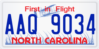 NC license plate AAQ9034