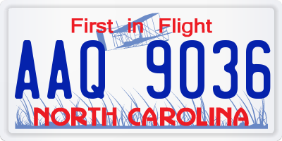 NC license plate AAQ9036