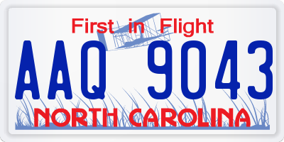 NC license plate AAQ9043