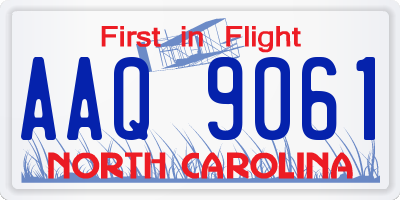 NC license plate AAQ9061