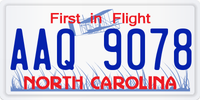 NC license plate AAQ9078