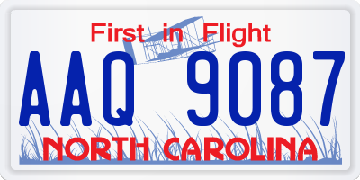 NC license plate AAQ9087