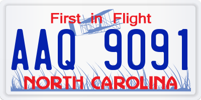 NC license plate AAQ9091