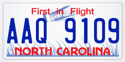 NC license plate AAQ9109