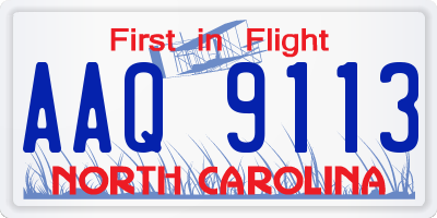 NC license plate AAQ9113