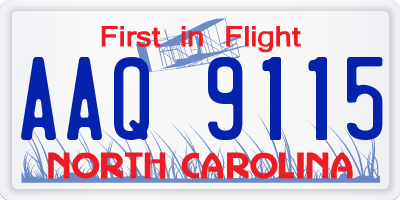 NC license plate AAQ9115