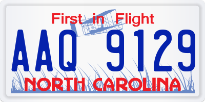 NC license plate AAQ9129